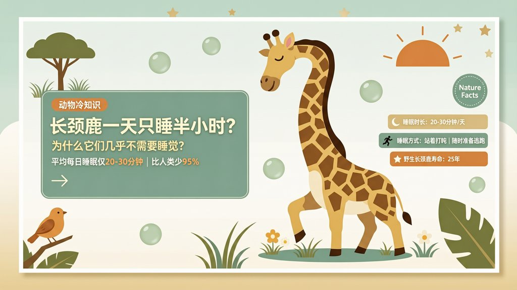 长颈鹿一天只睡半小时？