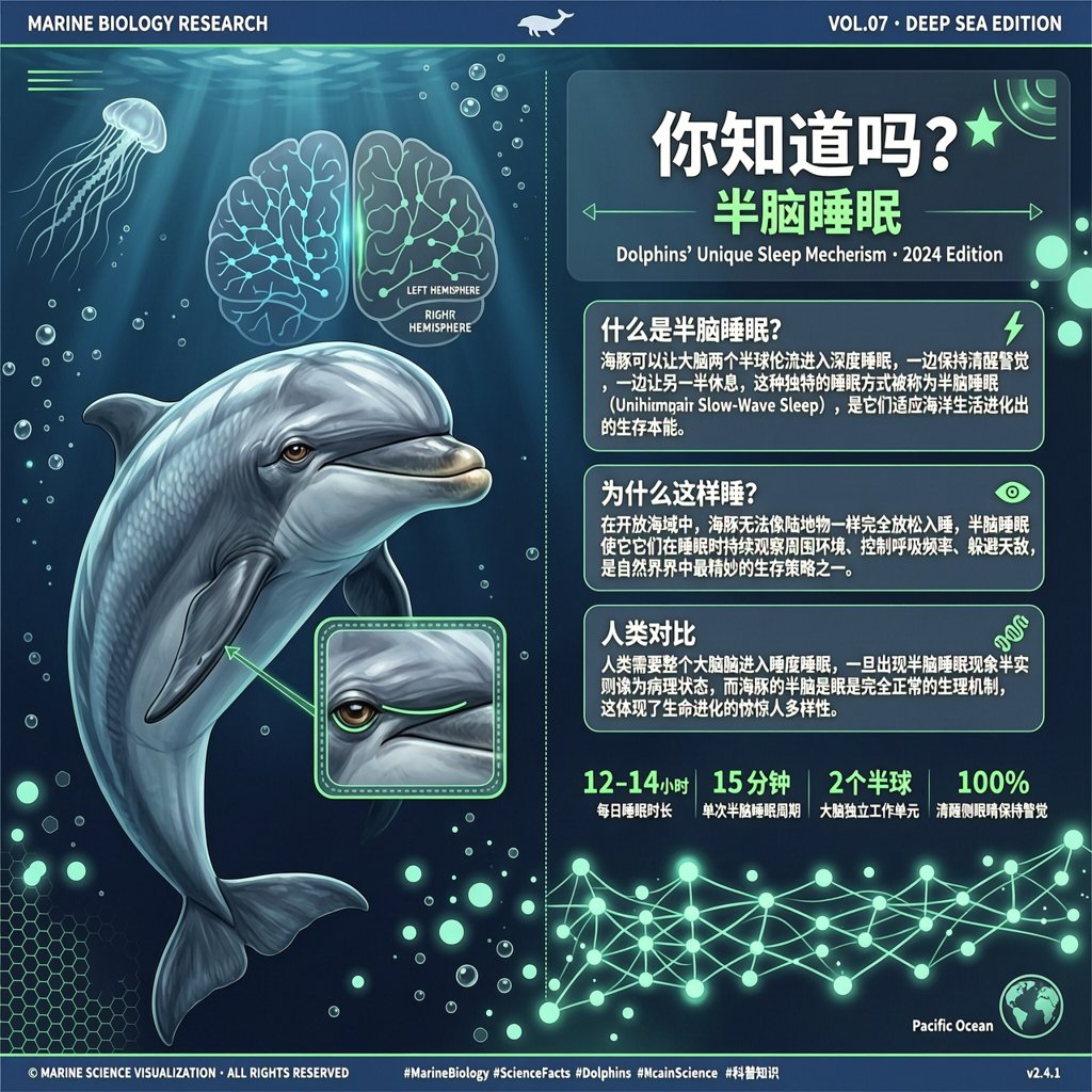 海豚半脑睡眠：一边睡觉一边警觉