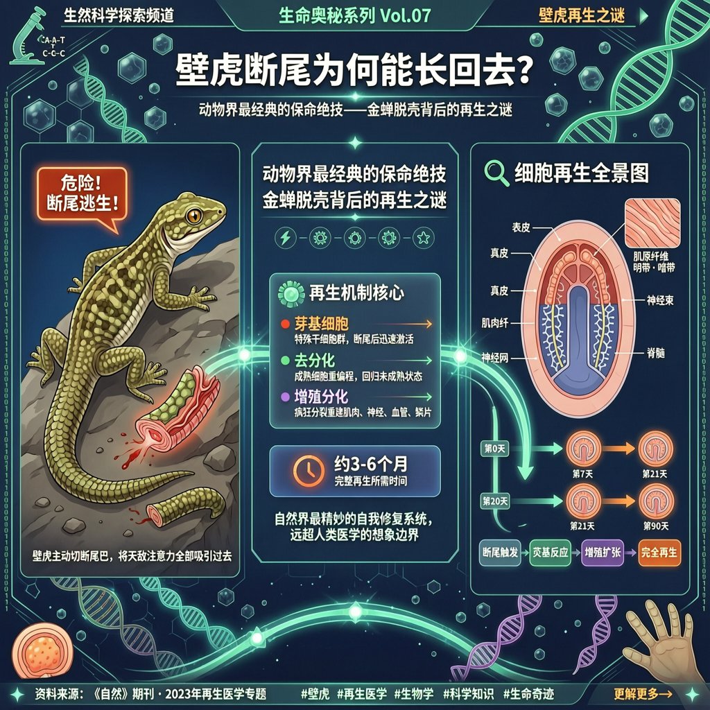 壁虎断掉的尾巴为何能长回来？