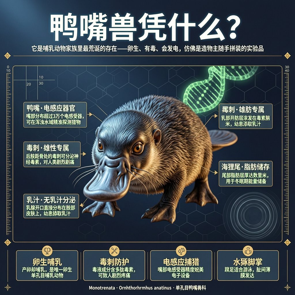 鸭嘴兽凭什么是哺乳动物里的异类？