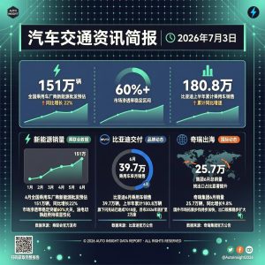汽车交通资讯简报 | 2026年7月3日