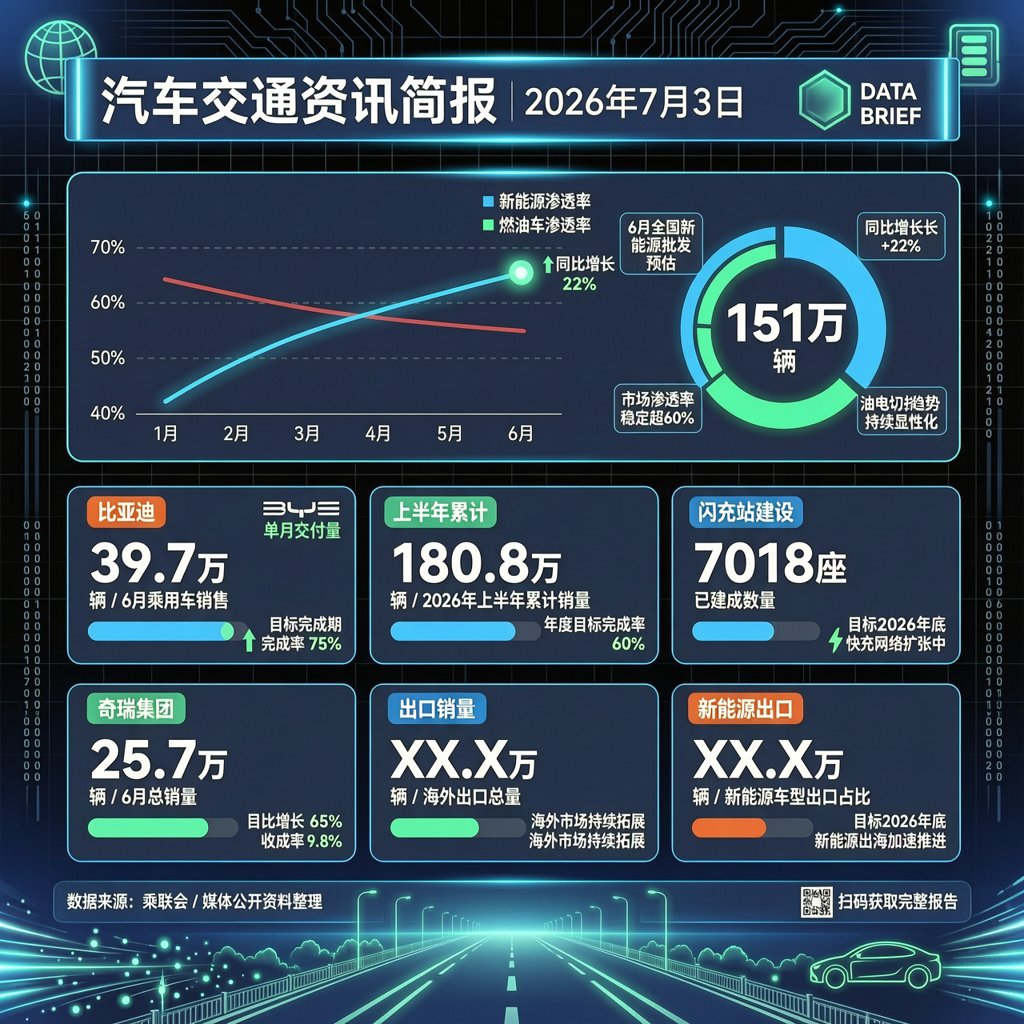 汽车交通资讯简报 | 2026年7月3日