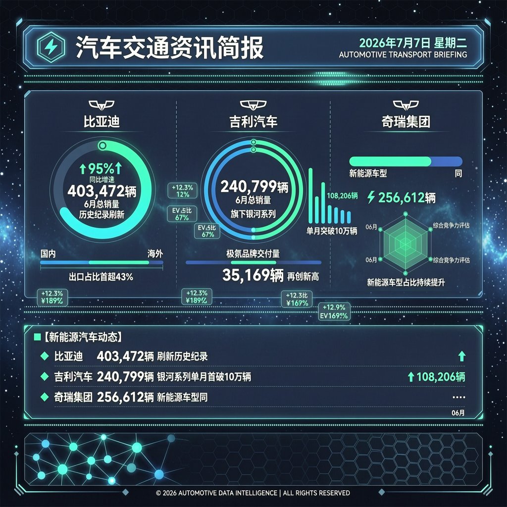 汽车交通资讯简报 | 2026年7月7日