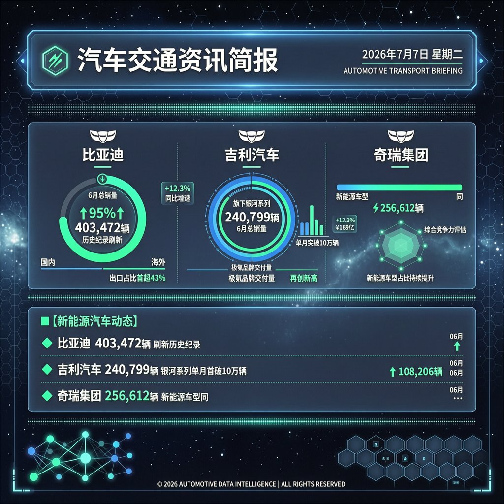 汽车交通资讯简报 | 2026年7月7日