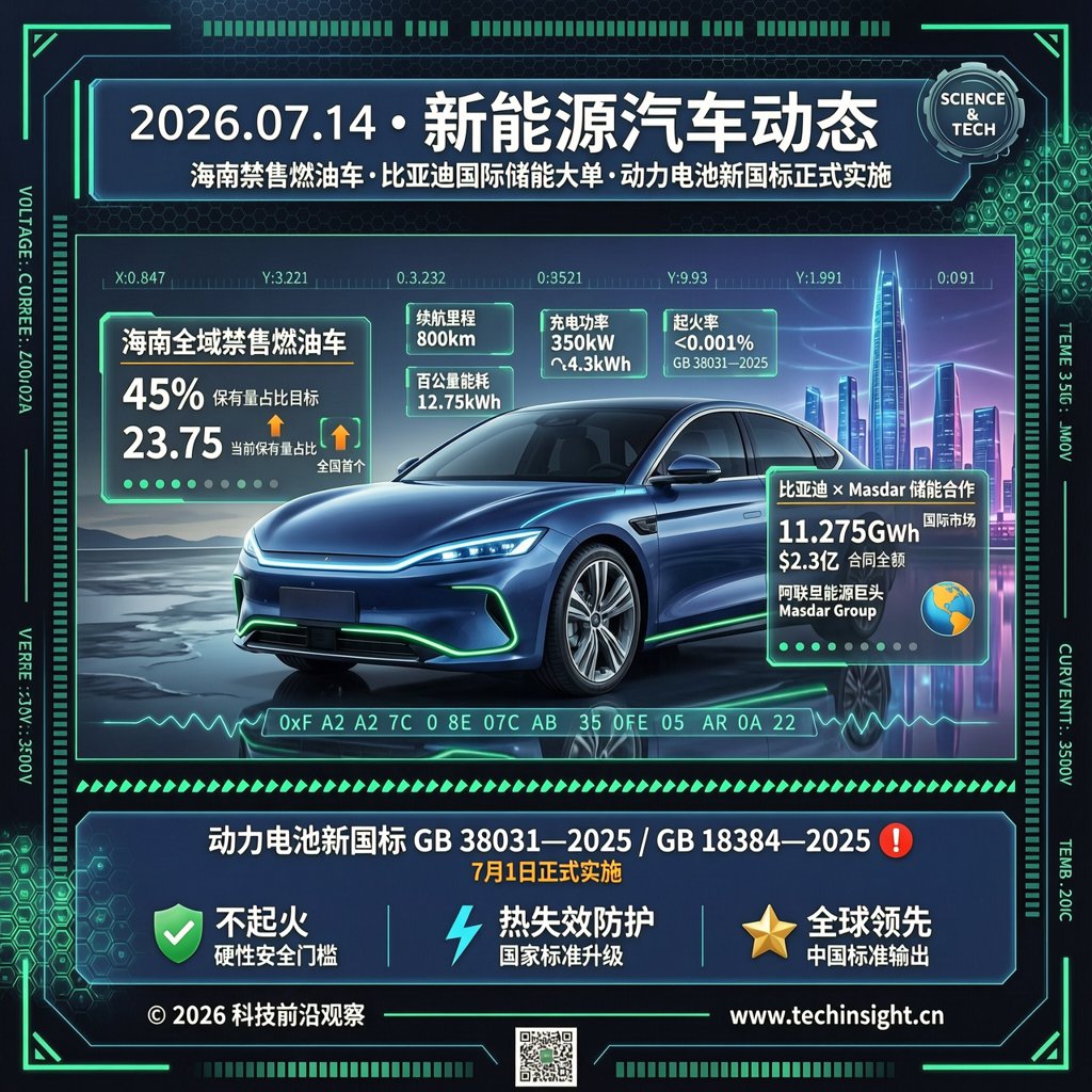 汽车交通资讯简报 | 2026年07月14日