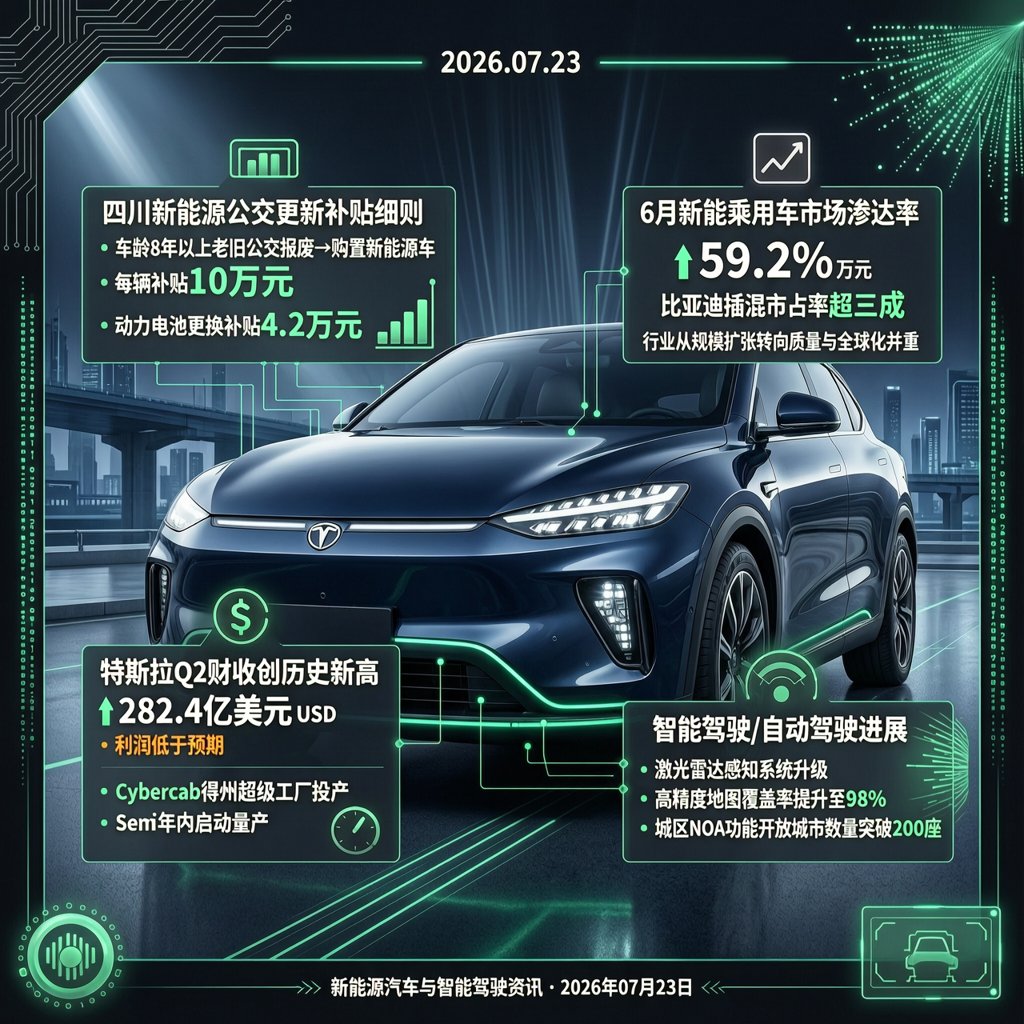 汽车交通资讯简报 | 2026年07月23日