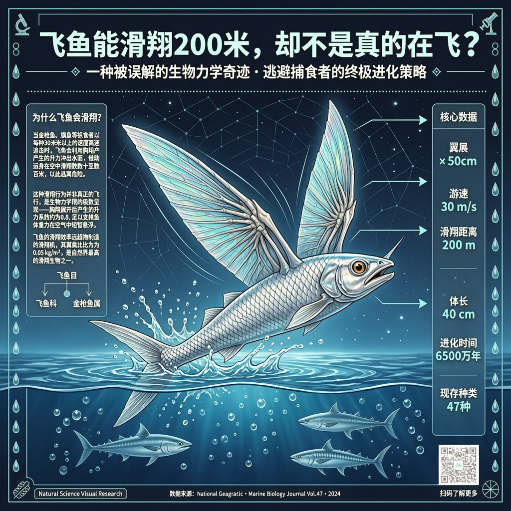 飞鱼能滑翔两百米，却不是真的在飞