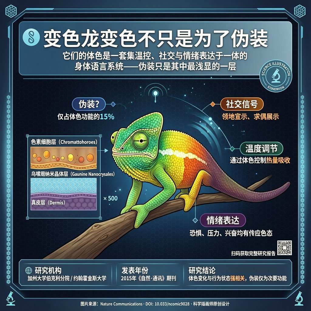 变色龙变色不只是为了伪装