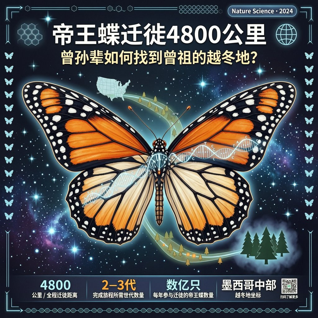 帝王蝶迁徙4800公里：曾孙辈如何找到曾祖的越冬地？