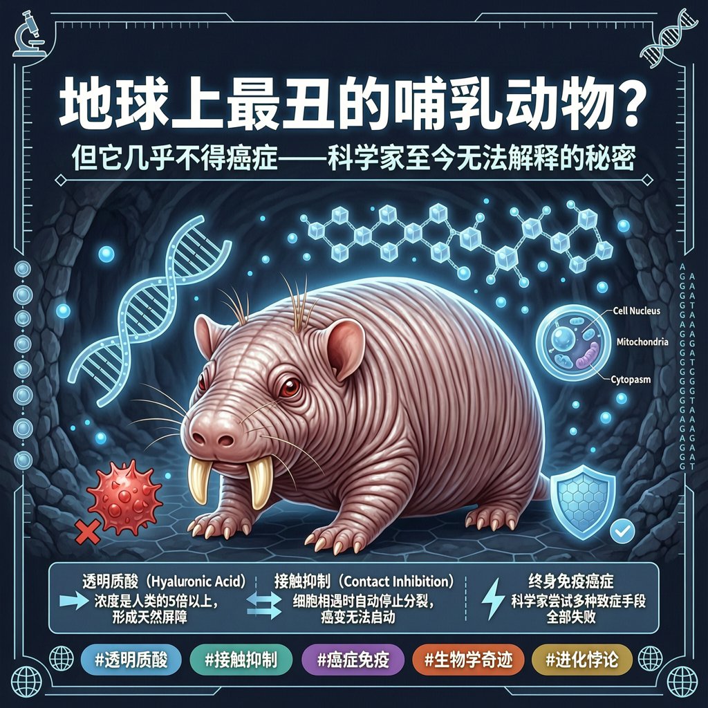 裸鼹鼠丑到离谱，却能终身免疫癌症